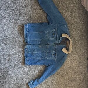 Wrangler Blue Denim Jacket with Tan Collar